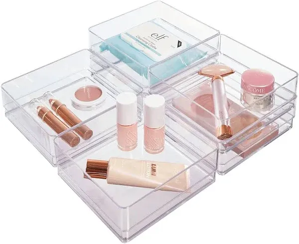  SimpleSort 6-Piece Stackable Clear Drawer Organizer Set | 6&#034; x 6&#034; x 2&#034; 6x6x2&#034;