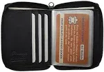 Wallets Mens Zip Around Leather Wallet with Inserts Black