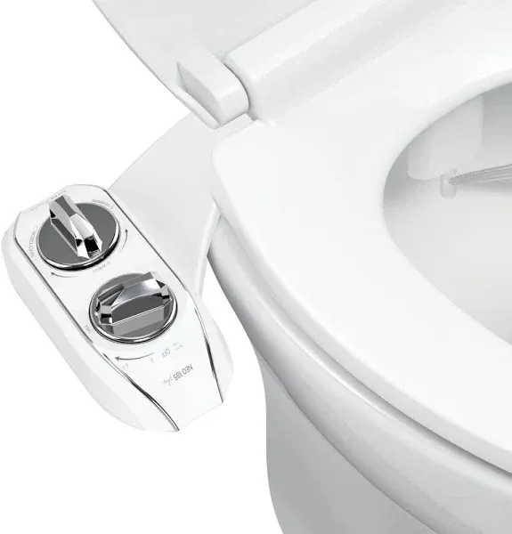 LUXE Bidet NEO 185 Plus - Attachment for Toilet Seat, Non-Electric, Chrome Knobs