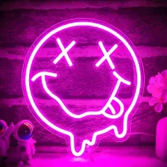 Melting Smile Face Neon Sign