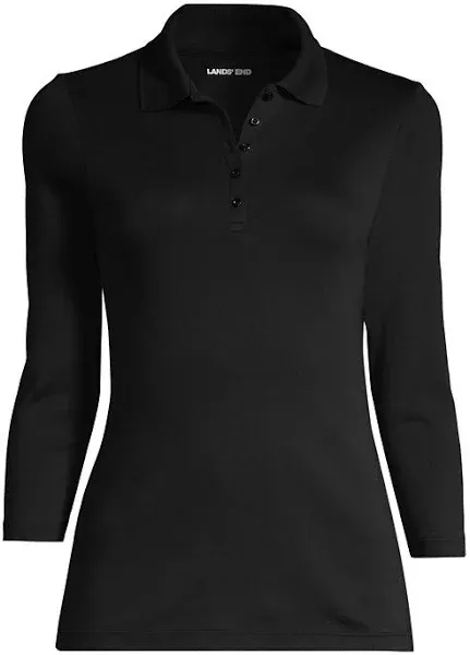 Lands' End Women's 3/4 Sleeve Supima Cotton Polo Shirt