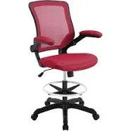 Modway Veer Drafting Chair - Reception Desk Chair - Flip-Up Arm Drafting Chair i