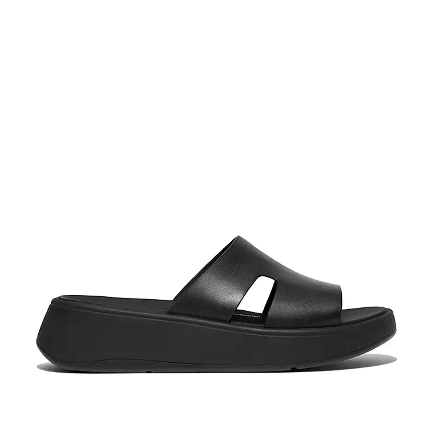 Fitflop Women's F-Mode Raw-Edge Leather Flatform H-Bar Slides