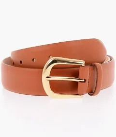 Leather KENNEDY Belt with Gold-toned Hardware