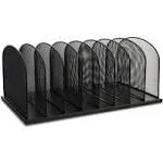 Safco Onyx Desk Organizer with 8 Vertical Sections, File Organizer for Home, Office, Classroom & More, Steel Mesh Construction