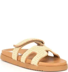 MAYVEN Natural Raffia Flatform Slide Sandal | Women's Sandals