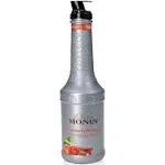 Monin - Strawberry Rhubarb Purée, Tart & Sweet Purée, Made with Real Fruit & Vegetable Juices, Antioxidant-Rich, Fruit Purée for Cocktails, Smoothies, Cooking, Baking, & More, Clean Label (1 Liter)