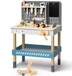 ROBUD Wooden Tool Workbench for Kids Toddlers Toy Tools Set Gift for 3 4 5 6 ...