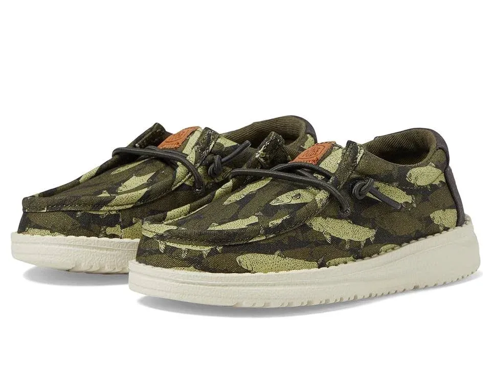 HEYDUDE Wally Fish Shoes Toddler 5T Camo Olive