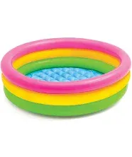 Intex 2.8ft x 10in Sunset Glow Inflatable Colorful Baby Swimming Pool (2 Pack)