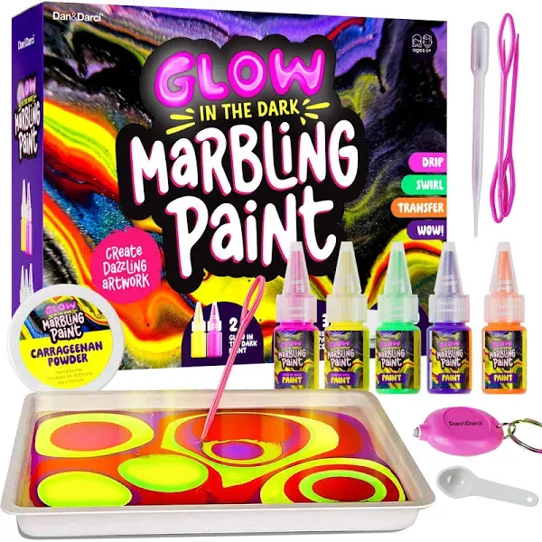 Kid Crafts Glow in The Dark Marble Paint Kit