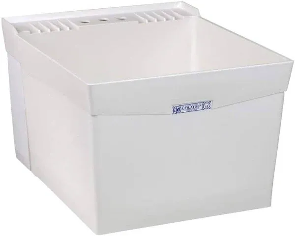 MUSTEE Laundry/Utilit<wbr/>y Tub 20&#034;W x 24&#034;D x 14.5&#034;H Thermoplastic Wall-Mount White