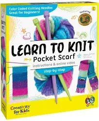 Learn to Knit Pocket Scarf