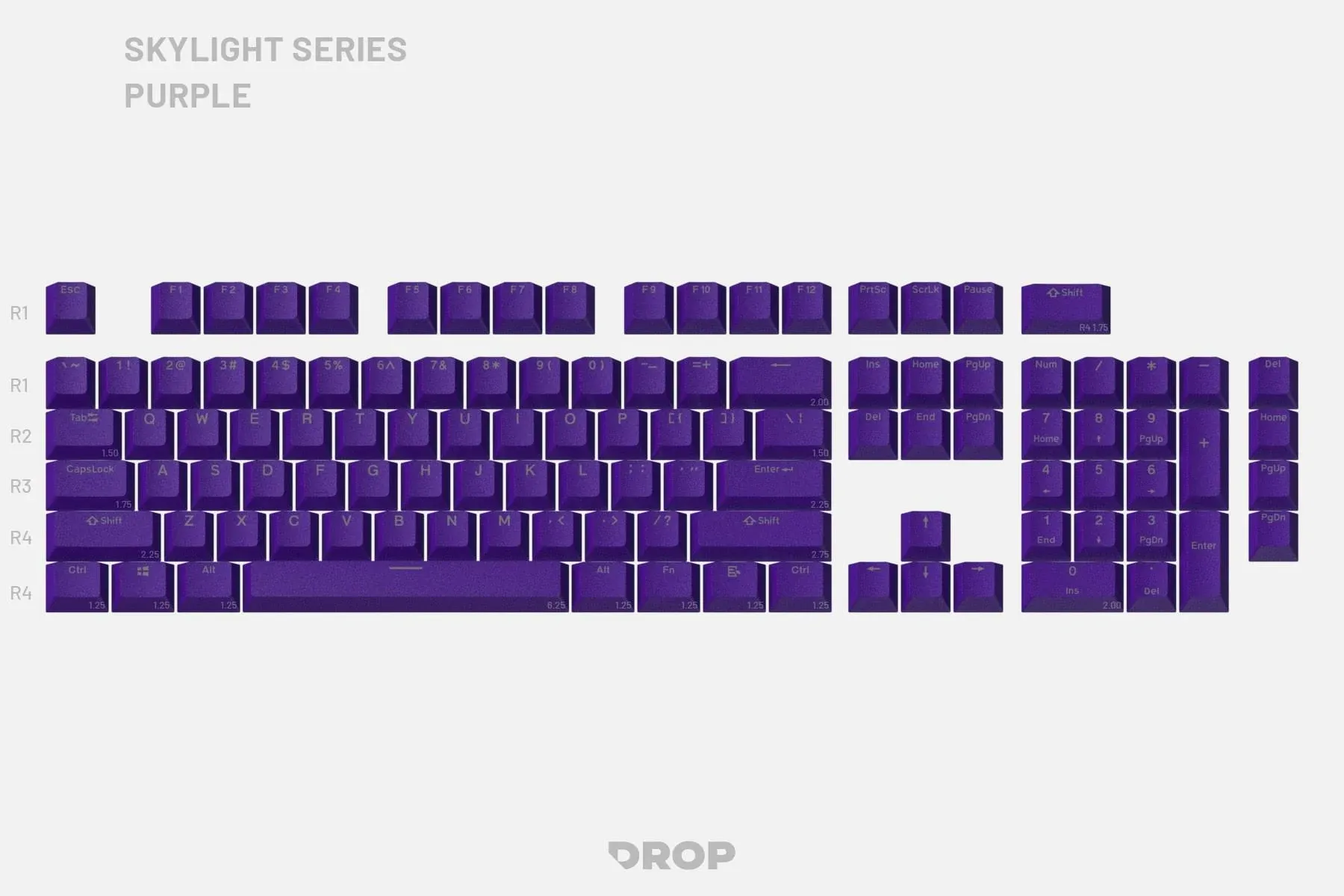 Drop Skylight Series Keycap Set Purple MDX-34629-14