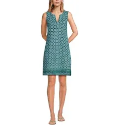 Lands' End Women's Cotton Jersey Sleeveless Swim Cover-up Dress