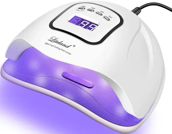 UV Gel Nail Lamp,150W UV Nail Dryer LED Light for Gel Polish-4 Timers Professional Nail Art Accessories,Curing Gel Toe Nails