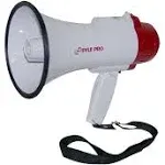 Pyle PYLP35R Professional Megaphone/Bullhorn With Siren and Voice Recorder; 30 W