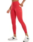 CRZ Yoga Women's Train High Rise Brushed Nakedfeel Pocket Legging 25'' Crimson / M