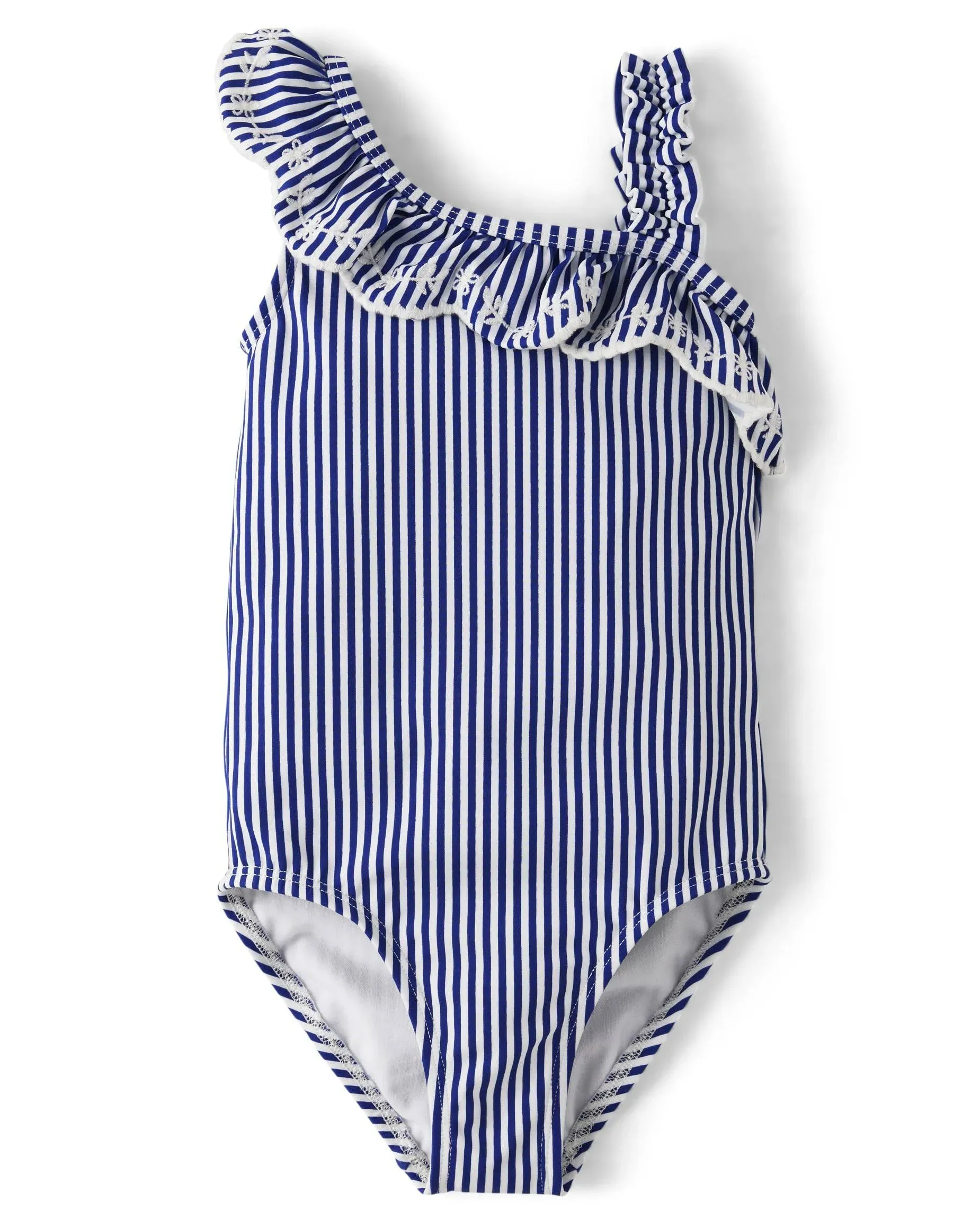 Gymboree Girls' Striped Ruffle One Piece Swimsuit