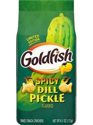 Goldfish Spicy Dill Pickle Flavored Crackers Bag