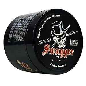 Lucky 13 Barber Supplies Swagger Cream Hair Pomade | Water-Based | Light Hold | Medium Shine | Citrus Overload Scent, 4oz