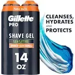 Gillette Pro Twin pack Sensitive Shave Gel (14 oz, 2 ct)