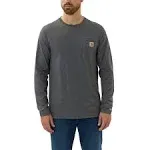 Carhartt Force Relaxed Fit Midweight Long Sleeve Pocket T-Shirt, Men's Heather Gray