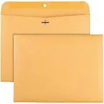 Quality Park Redi File Clasp Envelope, 12 x 9, Brown Kraft, 100/Box