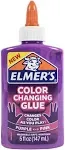 Elmer's Color Changing Liquid Glue | Makes Slime That Changes Color As You Play, Pink to Purple, 5 oz.