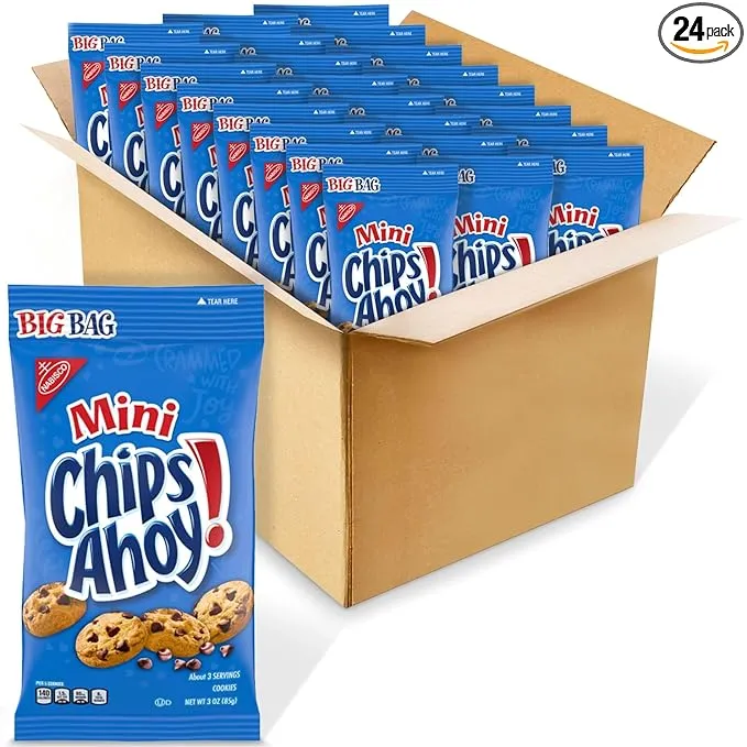 CHIPS AHOY! Mini Original Chocolate Chip Cookies, Big Bag, 24 - 3 oz Packs