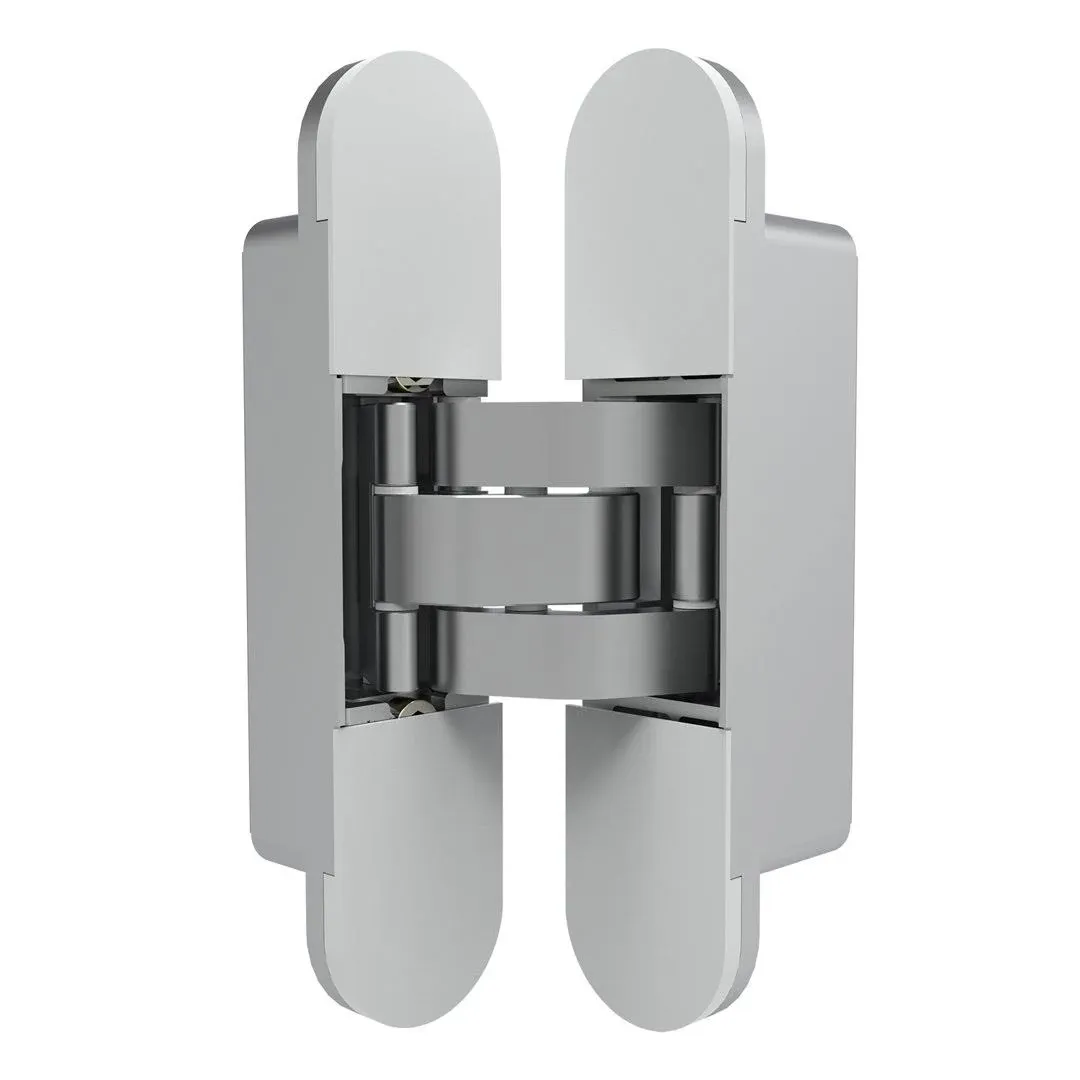 Villar Home Designs 3D Concealed Invisible 3 Way Adjustable Heavy-Duty Door Hinge Chrome, Size: 3.13 x 5.31, Silver