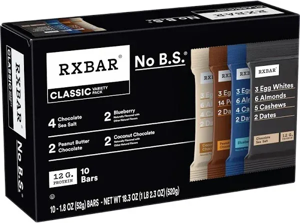 RXBAR Whole Food Protein Bars (1.14 lbs, 10 ct)