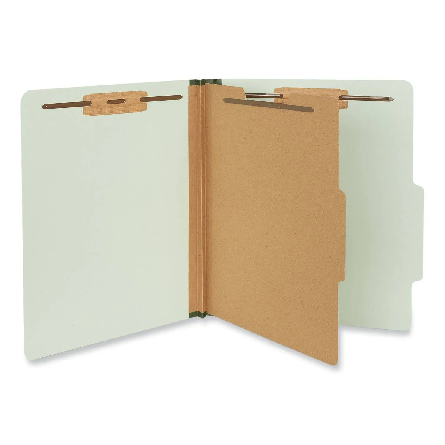 Universal Pressboard Classification Folder Letter Four-Section Gray-Green 10/Box