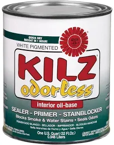 Kilz Original Low Odor Oil-Based Interior Primer Sealer Stainblocker, White, 1 Qt.