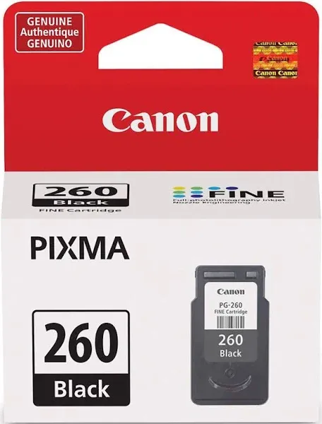 Canon PG-260 Black Ink Cartridge, Compatible to TR7020, TS6420, and TS5320