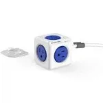 Power Strip, Allocacoc PowerCube |Extended|, 4 Outlets 2 USB Ports, 5 feet Cable, Surge Protection, Mounting Dock, Compact for Travel, Home and Office, Space Saving, ETL Certified