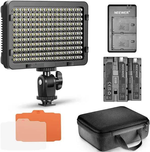 Neewer 176-LED On-Camera Light Kit with Battery and Charger