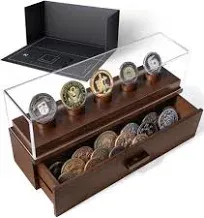 The Coin Deck by Holme & Hadfield | Case for Coins | Coin Display Case Walnut