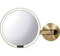 Simplehuman Wall Mount Sensor Mirrors, 9-1/8"H x 13-13/16"W x 3-1/8"D, Brass