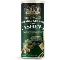 Wasabi-O Seaweed & Real Wasabi Coated Cashews 6.7 Oz Exquisite Crunch