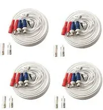 4 Pack 100ft All-in-One Video Power Cables, Security Camera Cable BNC Extension Surveillance Wire Cord for CCTV Security DVR System Installation