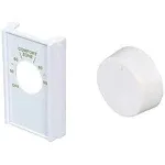 White Double Pole Line Volt Thermostat Cover with Line Volt Knob For Old Style D