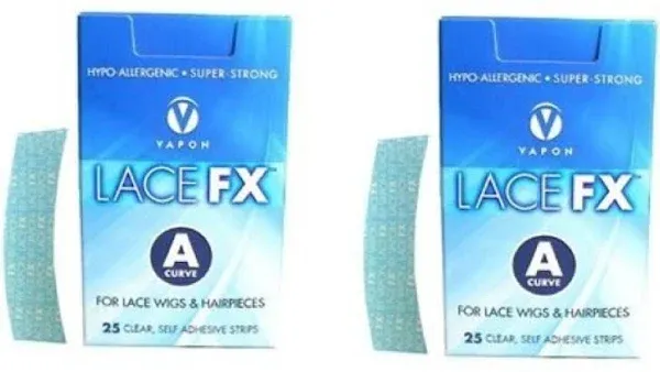 Lace FX A Curve Tape Hypo-allergeni<wbr/>c Wig Hair Piece Adhesive Tape, 25 pcs(2 set)