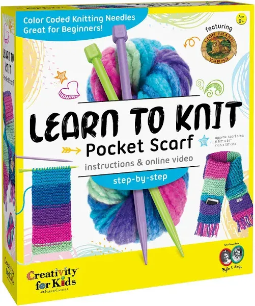 Creativity For Kids Learn to Knit Pocket Scarf