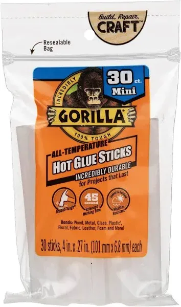 Gorilla Hot Glue Sticks Mini