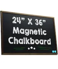 Besso Magnetic Chalkboard Blackboard (24x36)- Large Hanging Framed Wall Chalk Board w/Wooden Frame - Rustic 2x3 Wall Black Board to Use at Home, Office, and Restaurant Sign - Includes Magnets