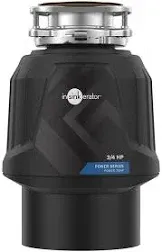 InSinkErator Power .75HP, 3/4 HP Garbage Disposal, Power Series EZ Connect Continuous Feed Food Waste Disposer, Black & STC-MTBLK Push SinkTop Switch Button, Matte Black