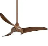 MINKA-AIRE F845-DK Light Wave 44" Low Profile Ceiling Fan in Distressed Koa Finish Includes Remote, Wall Control and 3.5 Inch Downrod.