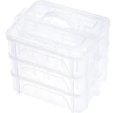 New brothread 4 Layers Stackable Clear Storage Box/Organizer for 4 