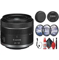 Canon RF 24-50mm f/4.5-6.3 Is STM Lens (Canon RF) Optical Image Stabilization - Bundle